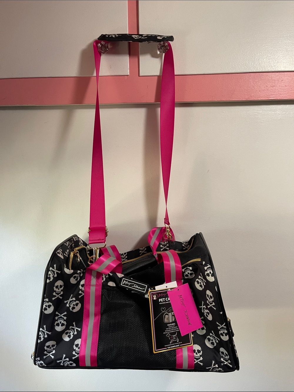Betsy Johnson Pet Carrier Skull